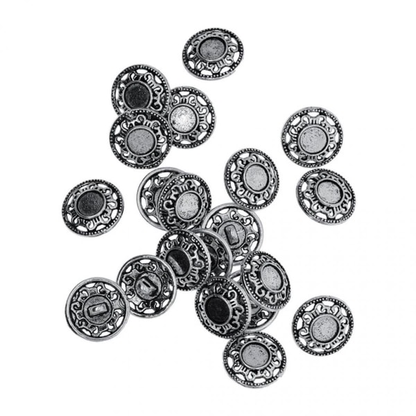 30 st rundknappsblommönster Perfekt för olika sömnad Virkad stickning Silver