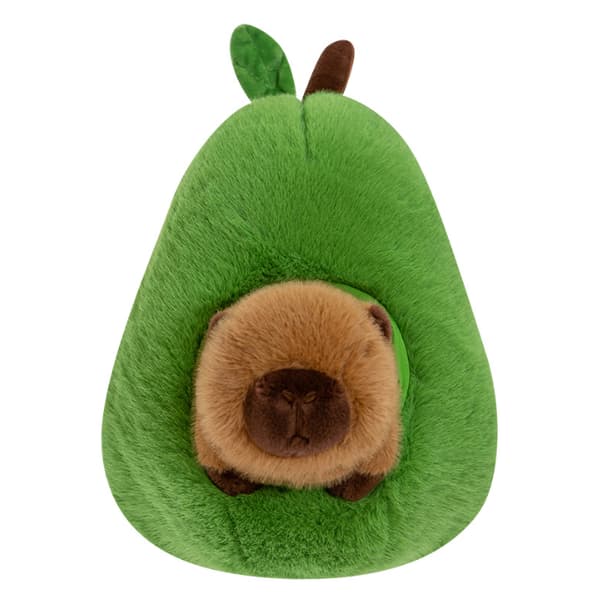 [RM] Capybara in Avocado Plush Soft Fluffy Hideaway Plush Pillow 46cm