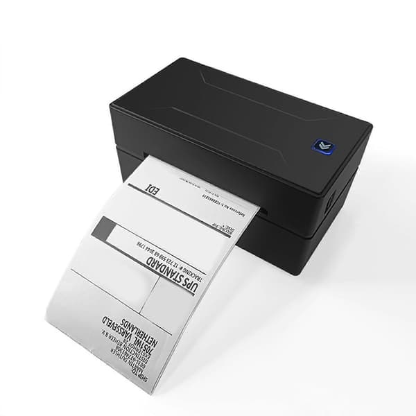 Effektiv 4-tommers termisk etikettskriver for strekkoder og bærbar design med Bluetooth-kompatibel og USB rask utskriftshastighet 150 mm/s Bruk svart Black