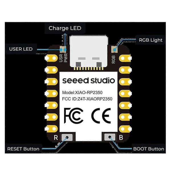 Til 2 XIAO RP2350 Arm -M33 og Hazard3 RISC-V RAM til lavstrømsudviklingskort