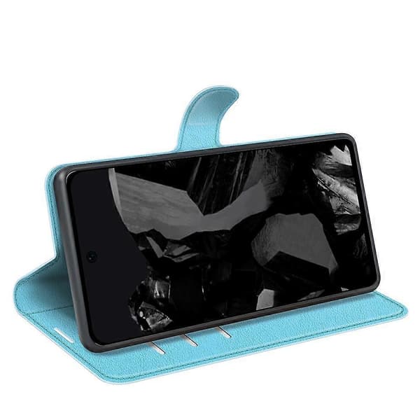 Litchi-läderfodral för Google Pixel 9 Pro XL Blue For Google Pixel 9 Pro XL