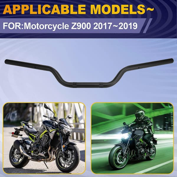 Sort motorcykelstyr til Kawasaki Z900 2020-2024 Black