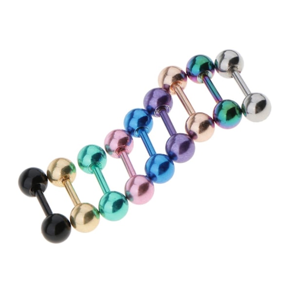 9 st rostfria stål barbell tunga läpp helix stud sköld 16g 4mm kula