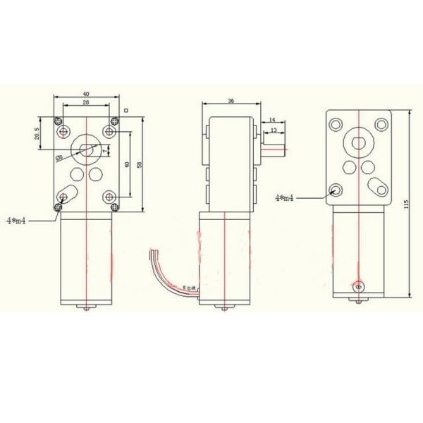 DC-snäckväxellåda Motor Hög vridmomenthastighet Reducera turbin 24V 260RPM