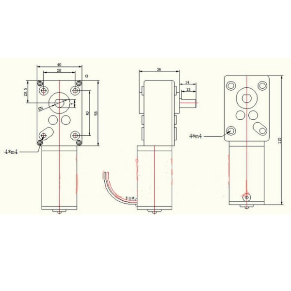 Mikro DC Snäckväxelmotor Högt Vridmoment Hastighetsreducerande Turbin 12V 40RPM