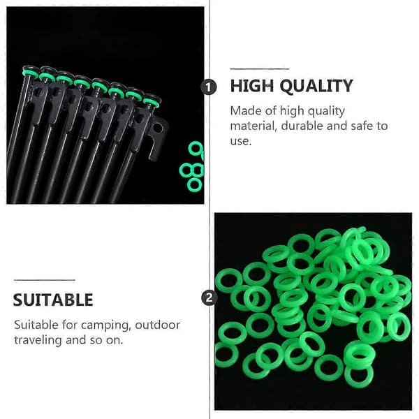 [RM]Fluorescerande ringar Campingtältpinne ring för varning 200 st grön