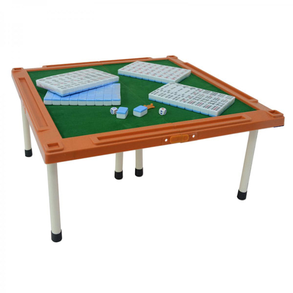 Reseportabel Mahjong Mini Brädspel med Fällbart Bord Blå