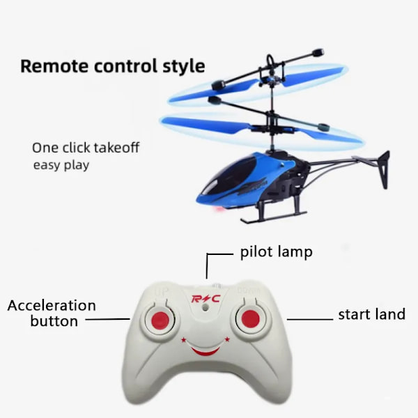 Mini Fjärrkontroll RC Helikoptrar Drönarleksaker Induktionssvävande Säker Falltålig red-with RC