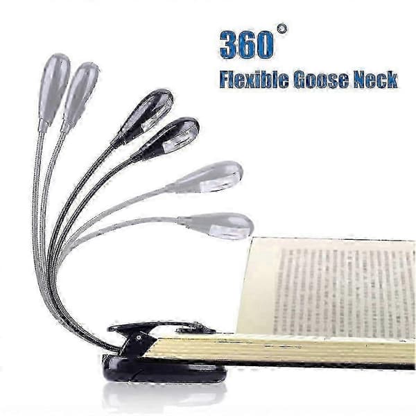 [RM]2 stk. Clip-On LED-boglamper til læsning i sengen - Justerbar Dual Arm Noderlampe Edition 0724 5 5