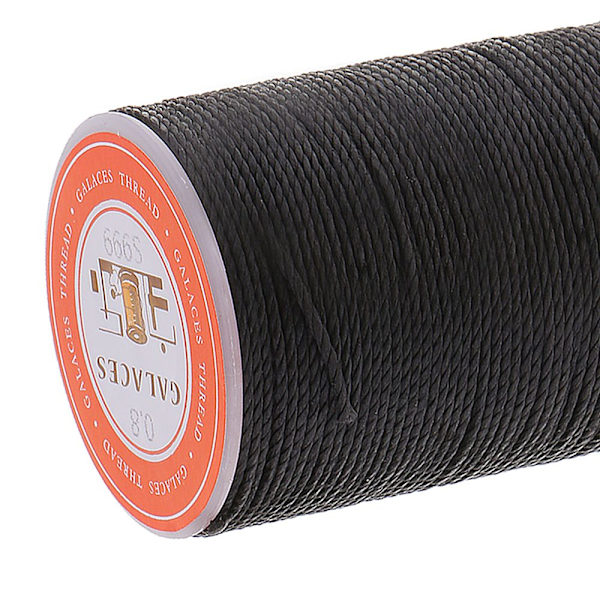 Rund Polyester Vaxtråd 0.8mm Sömnad DIY Sömnad Svart