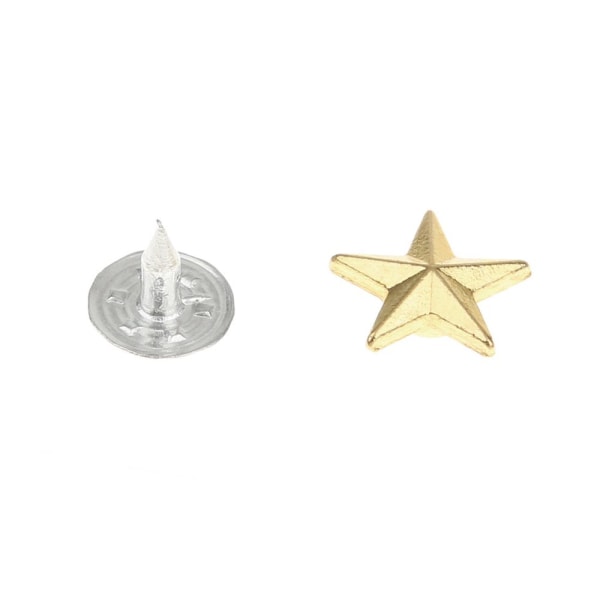 50 Set DIY Star Rivet Snaps Legering plagg Dekorativa knappar Guld