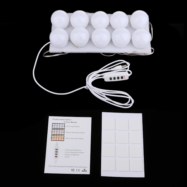 Hollywood-stil LED Spegellampor Glödlampor Kit 10 Kosmetiska Glödlampor