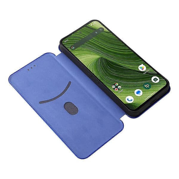 Kompatibelt deksel for Fairphone 6 med karbonfibertekstur, fallsikkert PU-skinn Blue