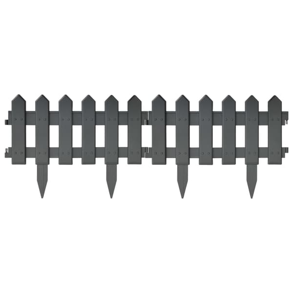vidaXL Bedkant 25 deler antrasitt 10 mm PP Antracit silver