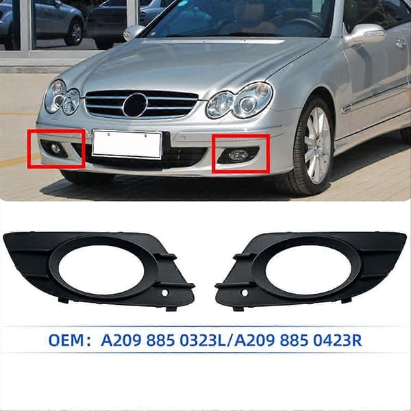Främre stötfångare dimljusram för - CLK-Klass W209 2005-2009 Dimljusskydd A209885032 Black Left