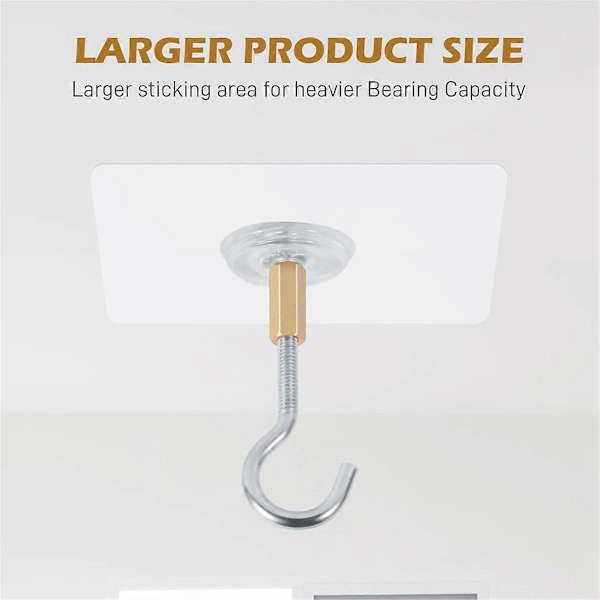 [RM]Self-adhesive Ceiling Hooks, 10 Pcs Ceiling Hanging Hooks, Adhesive Ceiling Hooks Hold 5kg, Hooks for Hanging Plants, Lanterns