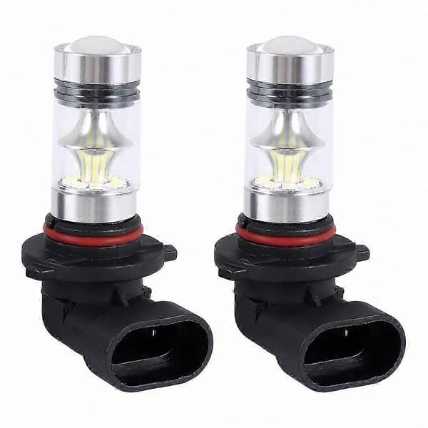 2 stk. 6000K Super Hvide H10 LED Tågelygter, 100W 1200LM, Passer til 9045 9145 9140 Black