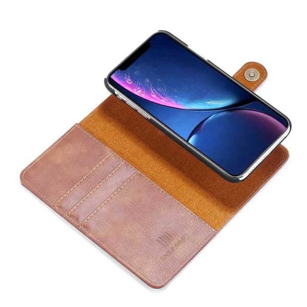 [RM]iPhone 11 - DG.MING Plånboksfodral/Magnet Skal - Brun Brown Brun