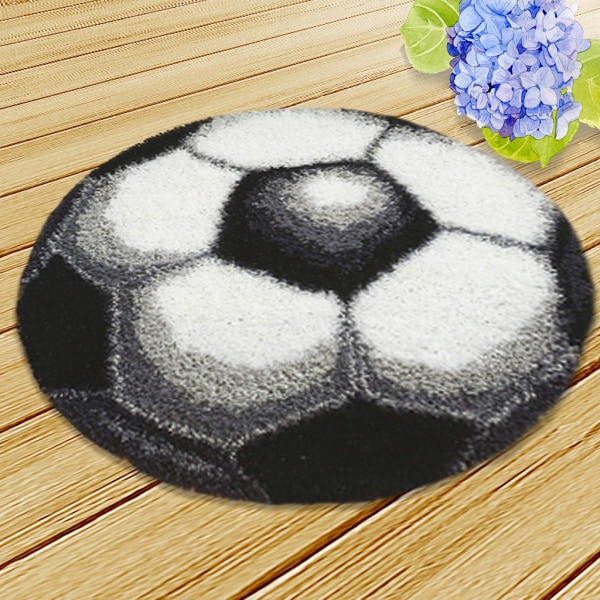 Latch hook-matta kit DIY matthantverk dekoration mattframställningskit fotboll