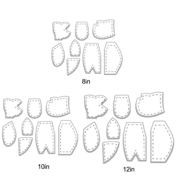 8 dele/sæt 8 tommer akrylskabelon lineal sæt hukommelsesquilt lineal til syning skabelon patchwork Transparent B