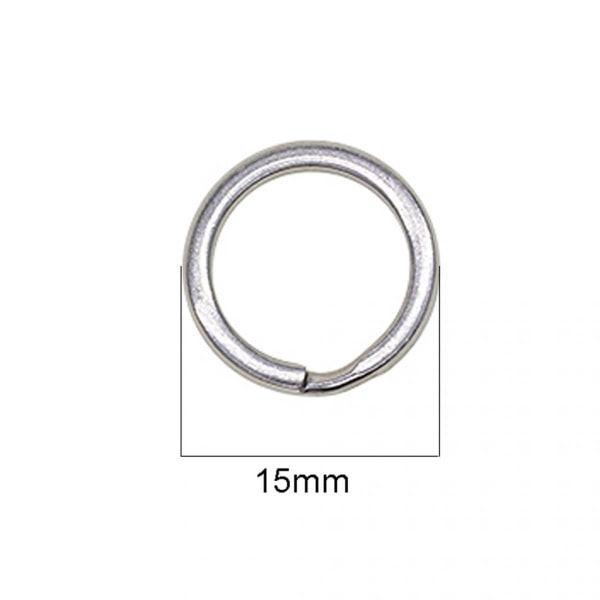 Rostfritt Stål Ring Dubbel Ring Nyckelring Nyckelring DIY Hantverk Fynd 50st
