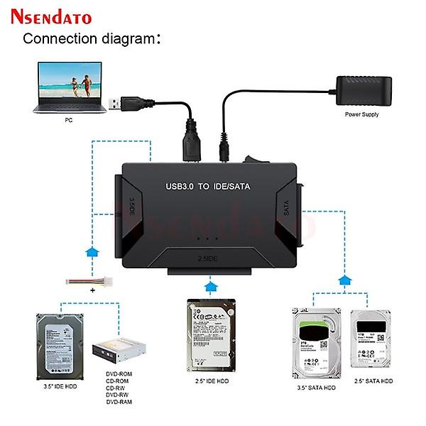 Universal USB3.0 USB 3.0 Dataöverföring till SATA IDE Combo External Converter