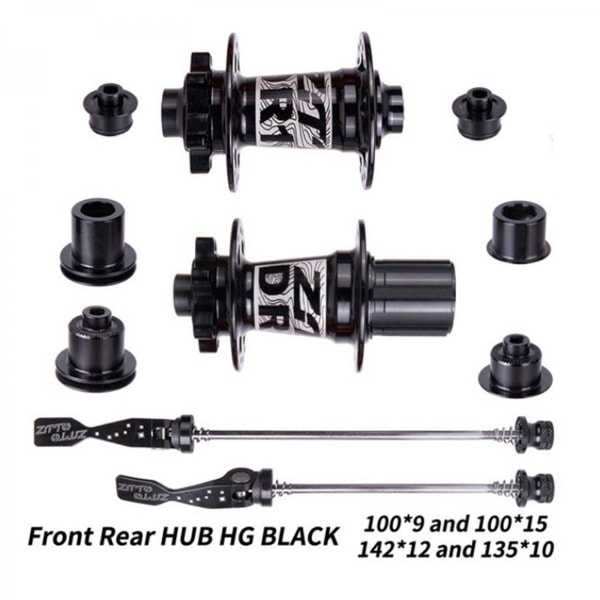 32H MTB Cykel Skivbromsnav Fram Bak Snabbkopplingar Navspak Adapter HG Svart