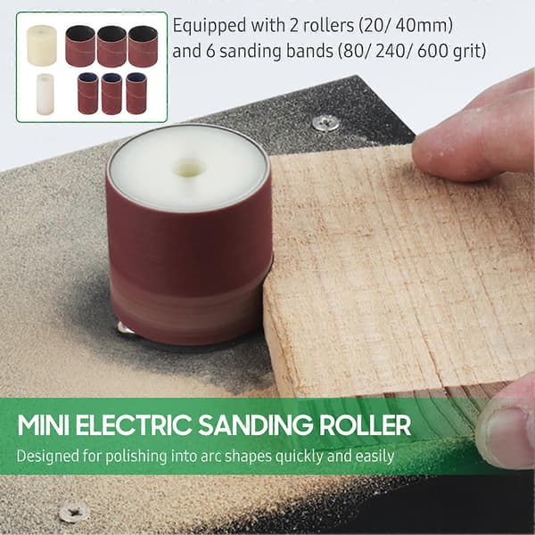 Mini Disc Sander Electric Grinder 7 Variable Speed 10 Discs Bench Grinding Polishing Machine for Wood Metal Acrylic Stone