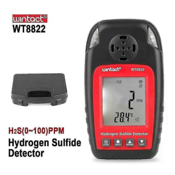 Hydrogensulfid-detektor PPM MG M³ Enhedsskift WT8822 H2S Detektionsalarm