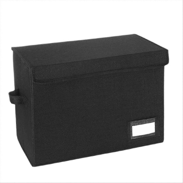 [RM]Comic Book Storage Boxes, Foldable Comic Book Box with Lid, Book Box for [YJD] Black