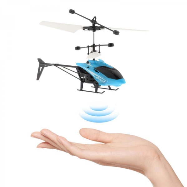 Mini Flygande RC Induktionsflygplan USB Handkontroll Drönare Födelsedagspresenter Blå
