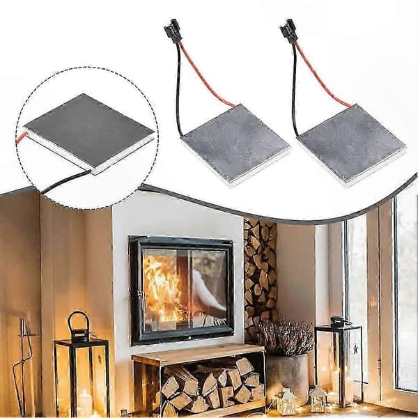 2-pak termoelektriske generatorplader til pejseventilatorer og ovntilbehør Grey