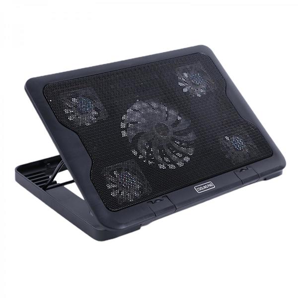 Laptop Cooling Pad Cooler 5 Silent Fans Blue Led Dual USB 2.0-portar för 12"-17" laptop