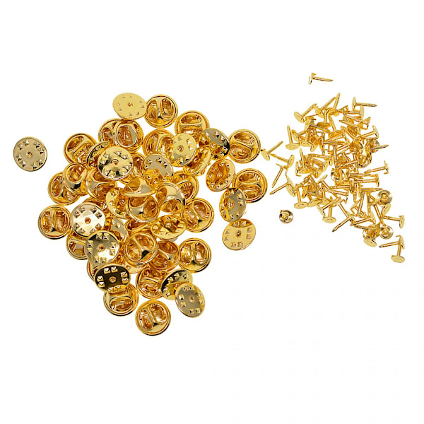 50 set med märkesnålar metall pin slipsnål baksida lapel pins fjärilsnålar guld