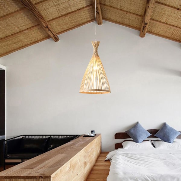 Bambuväv LED-taklampa
