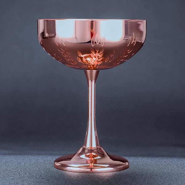 2x Tekopp Tumbler Stålvinsglas Perfekt Present Bröllopsdekorationer Koppar Färg
