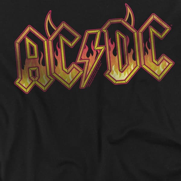 [RM]AC/DC Unisex Voksen Fire Logo T-Shirt S Sort Black S