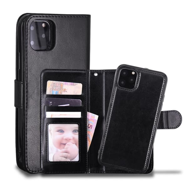 [RM]iPhone 14 Cover / Magnetisk 2-i-1 Pung Etui - Vælg Farve! Sort