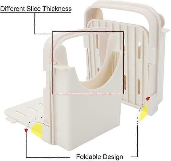 [RM] Bread Slicer, Bread Slicer for Homemade Bread, Adjustable Sandwich Maker Loaf Slicer Machine Foldable Root Slicer Manual Bread Slicer with Cutting Guide
