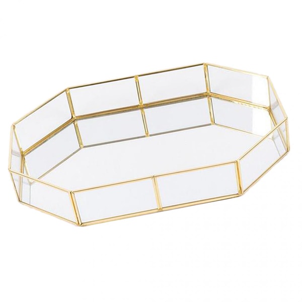 sminkförvaring i glas smyckesbricka bord suckulenter växter polygoner s