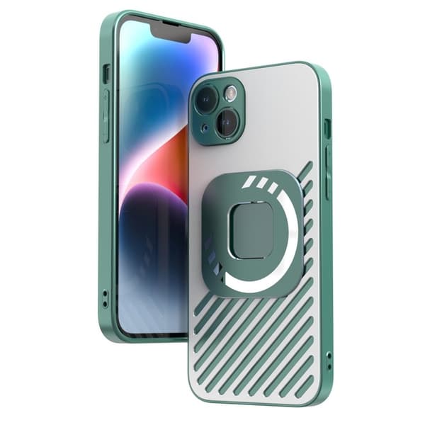 R-JUST SJ55 Mobilskal til iPhone 14 Plus TPU+PC+Metall Magnetisk Grønn 150