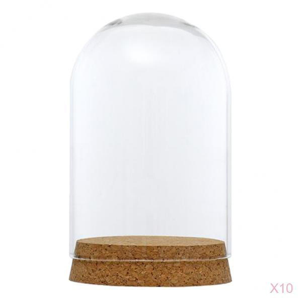 10 st Glaslock Landskap Terrarium Behållare Lock Vas Flaska 8x12cm