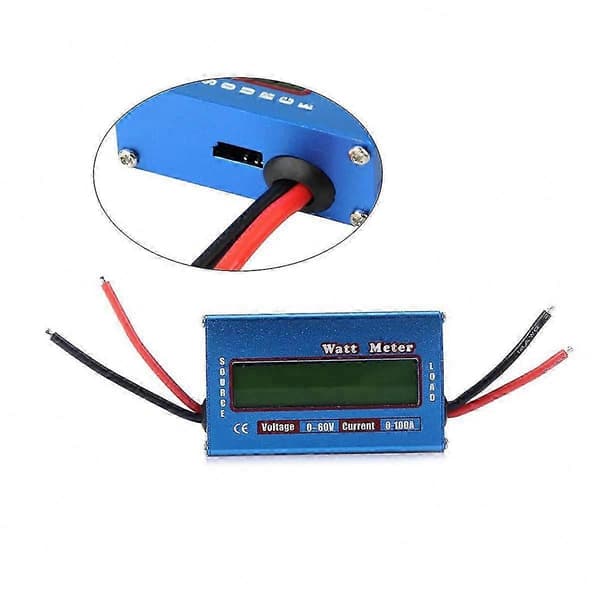 LCD Digital Energimåler til Sol- og Vindkraft, DC 60V 100A Watt Analysator med Strømovervågningsfunktion Blue