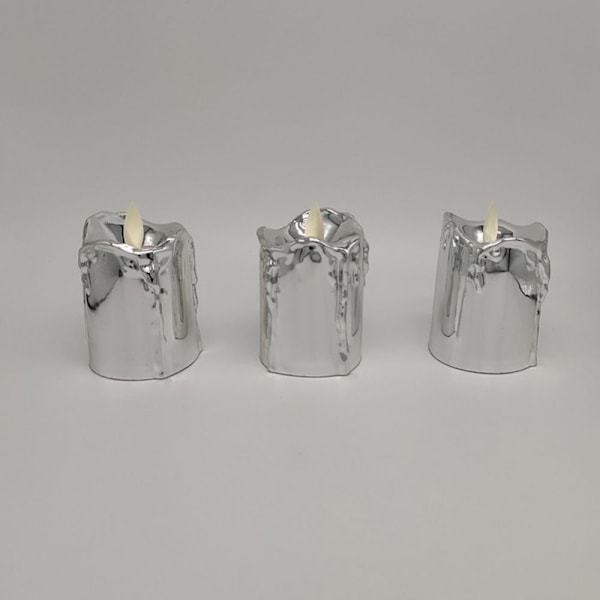 Elektrisk LED Flamels Ljus Simulerad Flimmer Heminredning Silver