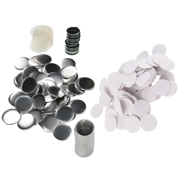 [RM]100 sæt 58 mm spejlrunde knapper dele DIY tomme knapper i rustfrit stål til håndværk