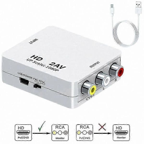 HD 1080P til AV-konverteradapter til tv- og projektorsignalforbindelse