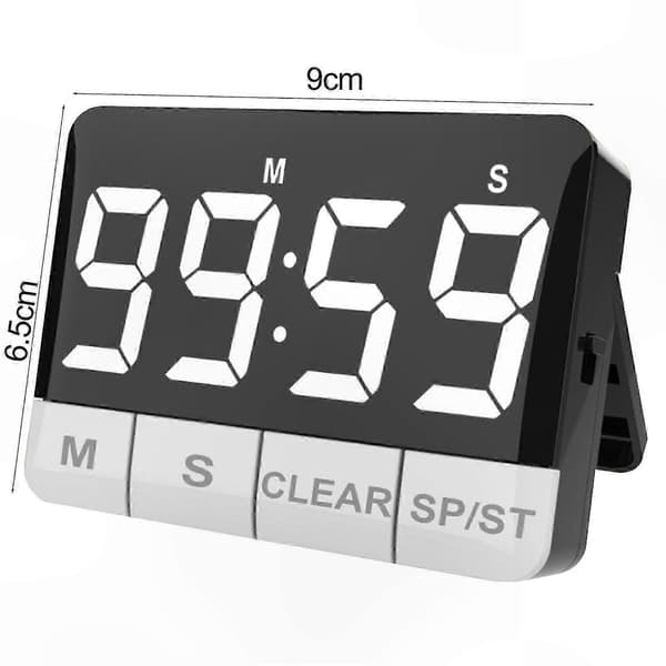 Extra Loud 120dB Kitchen Timer with Large LED Display, Magnetic Back, Countdown Function, Portable Design for Home and Office Use Black