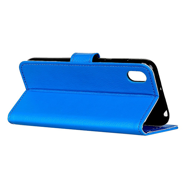 Xiaomi Redmi 9A - Litchi Fodral - Blå Blå Blue Blå