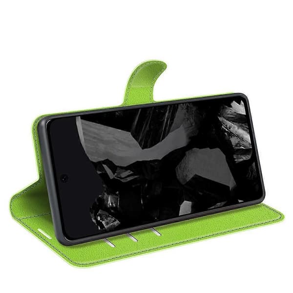 Litchi-läderfodral för Google Pixel 9 Pro XL Green For Google Pixel 9 Pro XL