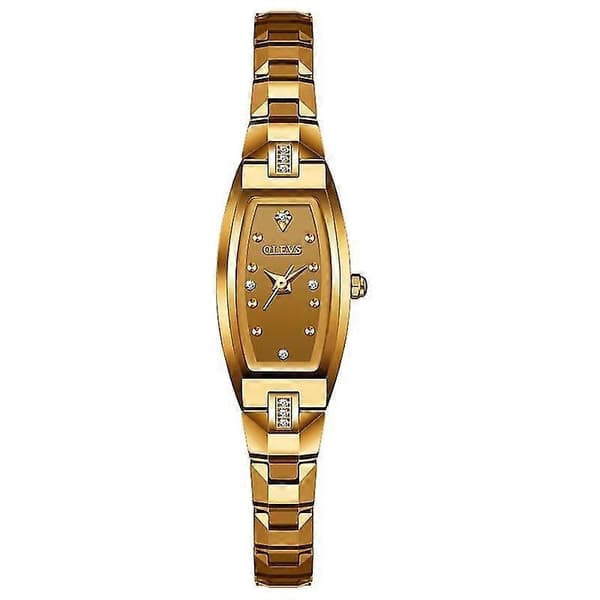 Olevs 5501 Wolfram Stål Armbånd Kvarts Ur Til Damer Guld